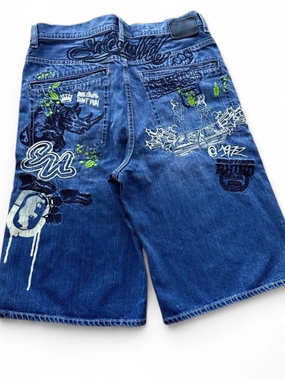 Y2K Ecko Unltd Embroidered Baggy Denim Jorts Jean Shorts